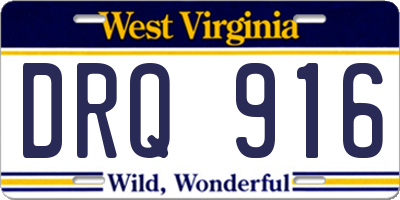 WV license plate DRQ916