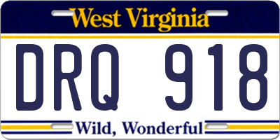 WV license plate DRQ918