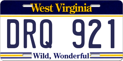 WV license plate DRQ921