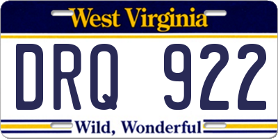 WV license plate DRQ922