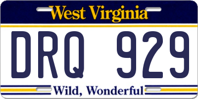 WV license plate DRQ929