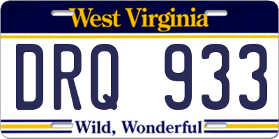 WV license plate DRQ933