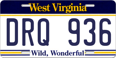 WV license plate DRQ936
