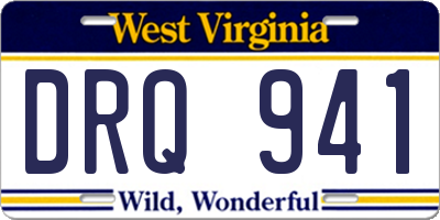 WV license plate DRQ941