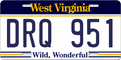 WV license plate DRQ951