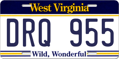 WV license plate DRQ955