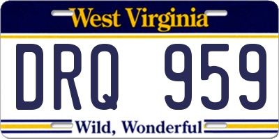 WV license plate DRQ959