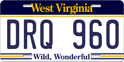 WV license plate DRQ960