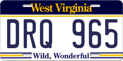 WV license plate DRQ965