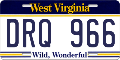 WV license plate DRQ966