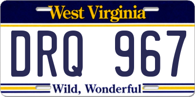 WV license plate DRQ967