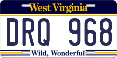 WV license plate DRQ968