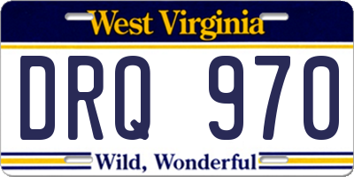 WV license plate DRQ970