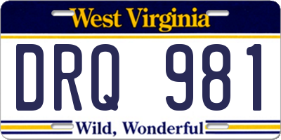 WV license plate DRQ981
