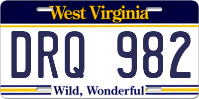 WV license plate DRQ982
