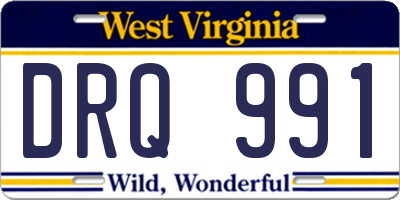 WV license plate DRQ991