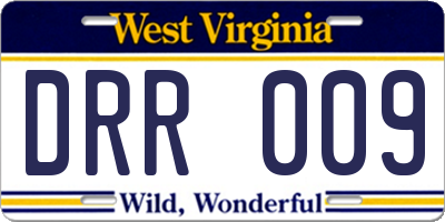 WV license plate DRR009