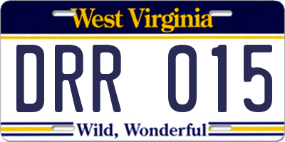 WV license plate DRR015