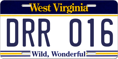WV license plate DRR016