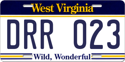 WV license plate DRR023