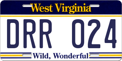 WV license plate DRR024