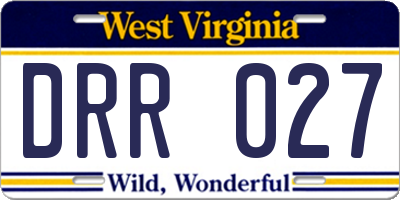 WV license plate DRR027