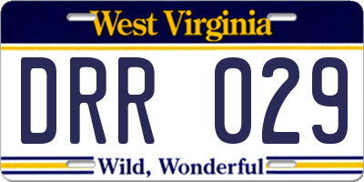 WV license plate DRR029