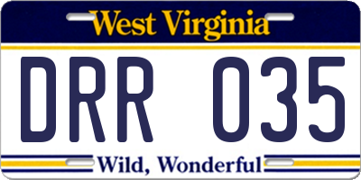 WV license plate DRR035