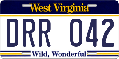 WV license plate DRR042