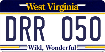 WV license plate DRR050