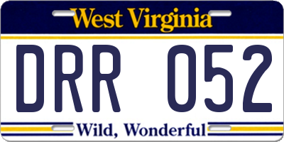 WV license plate DRR052