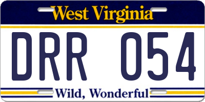 WV license plate DRR054
