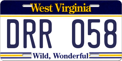 WV license plate DRR058