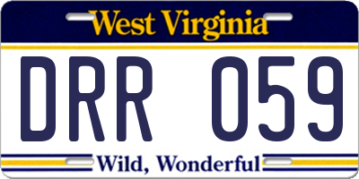 WV license plate DRR059