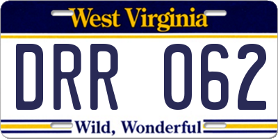 WV license plate DRR062