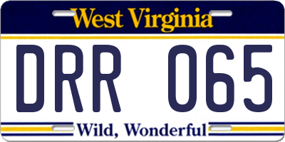 WV license plate DRR065