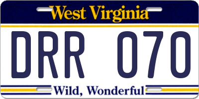 WV license plate DRR070