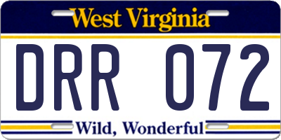 WV license plate DRR072