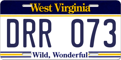 WV license plate DRR073