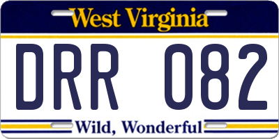WV license plate DRR082