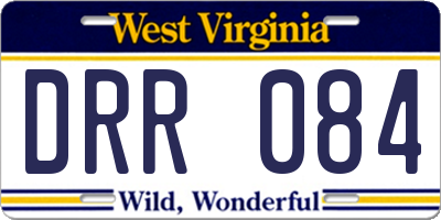 WV license plate DRR084