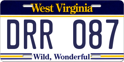 WV license plate DRR087