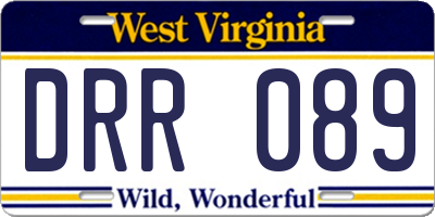 WV license plate DRR089