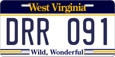 WV license plate DRR091