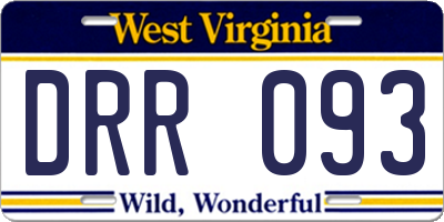 WV license plate DRR093