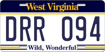 WV license plate DRR094