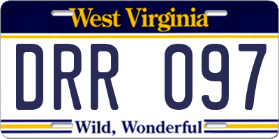 WV license plate DRR097