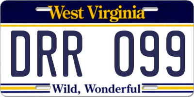 WV license plate DRR099