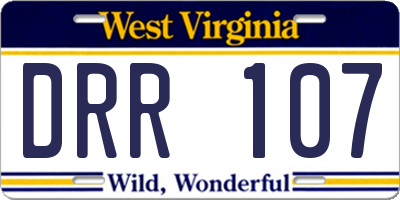 WV license plate DRR107