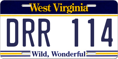 WV license plate DRR114